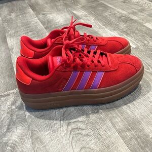 Red Adidas Platform Sneakers W8